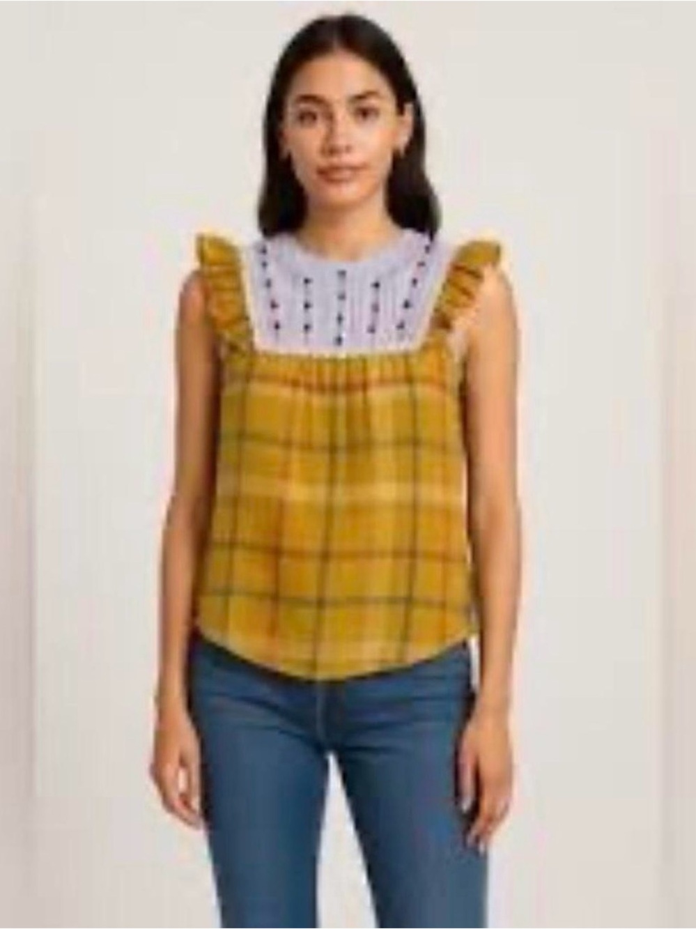 THML for Anthropologie embroidered tank blouse - S